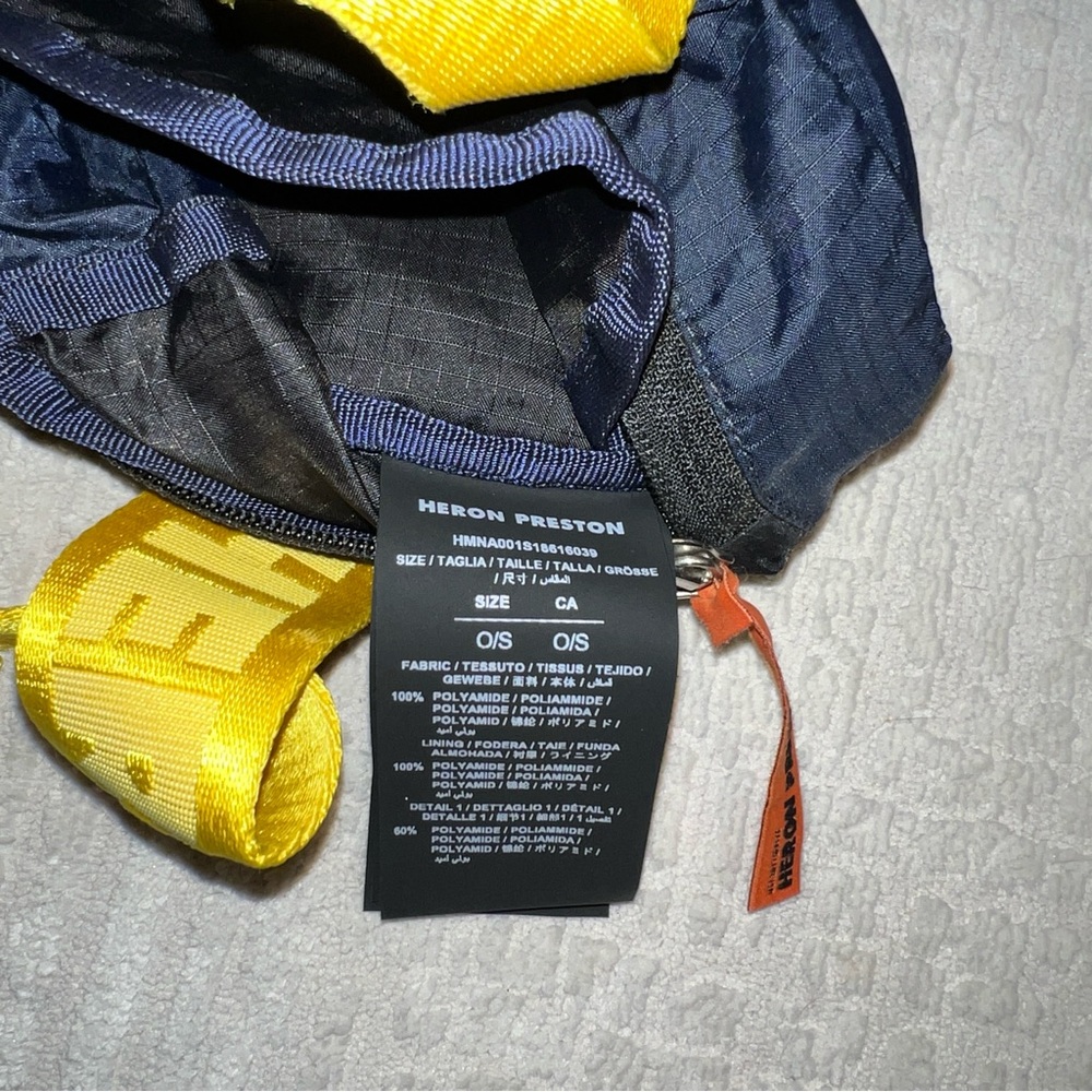 Heron Preston HP Fanny Pack Black Yellow Crossbody Made In Italy - Picture 7 of 14